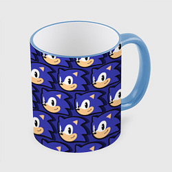 Кружка 3D Sonic pattern, цвет: 3D-небесно-голубой кант