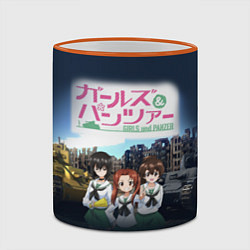 Кружка 3D Девушки и танки Girls und Panzer Z, цвет: 3D-оранжевый кант — фото 2