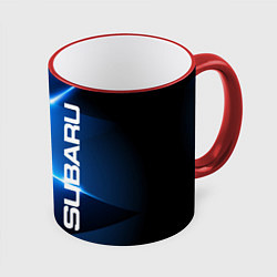 Кружка 3D Subaru, цвет: 3D-красный кант