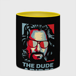 Кружка 3D The Dude Abides Лебовски, цвет: 3D-белый + желтый — фото 2