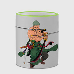 Кружка 3D Арт Ророноа Зоро, One Piece, цвет: 3D-светло-зеленый кант — фото 2