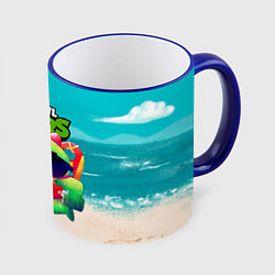 Кружка 3D Базз Buzz Brawl Stars пляж, цвет: 3D-синий кант