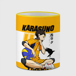 Кружка 3D Юу Нишиноя из Карасуно Haikyu!!, цвет: 3D-желтый кант — фото 2