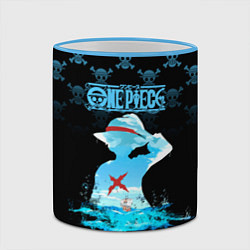 Кружка 3D Луффи Пираты Соломенной Шляпы, цвет: 3D-небесно-голубой кант — фото 2
