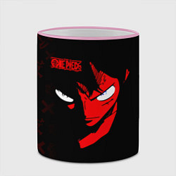 Кружка 3D Взгляд Луффи One Piece, цвет: 3D-розовый кант — фото 2
