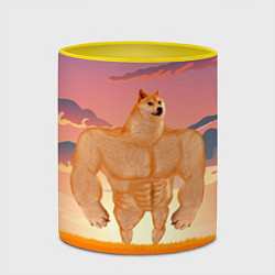 Кружка 3D Мем собака качок DOGE, цвет: 3D-белый + желтый — фото 2