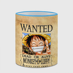 Кружка 3D Манки Д Луффи в розыске One Piece, цвет: 3D-небесно-голубой кант — фото 2