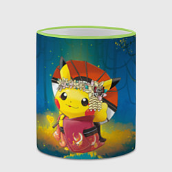Кружка 3D Пикачу гейша, цвет: 3D-светло-зеленый кант — фото 2