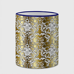 Кружка 3D Versace gold & white, цвет: 3D-синий кант — фото 2