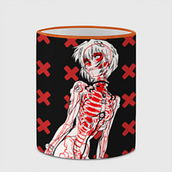 Кружка 3D Ева 00 Аянами Рей в X Ray, цвет: 3D-оранжевый кант — фото 2