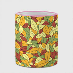 Кружка 3D Яркие осенние листья, цвет: 3D-розовый кант — фото 2