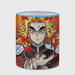 Кружка 3D Ренгоку Клинок демонов, цвет: 3D-небесно-голубой кант — фото 2