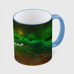 Кружка 3D BLACK MESA HALF-LIFE Z, цвет: 3D-небесно-голубой кант