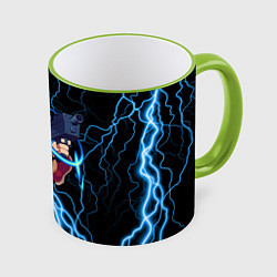 Кружка 3D Пико Pico Молния, цвет: 3D-светло-зеленый кант