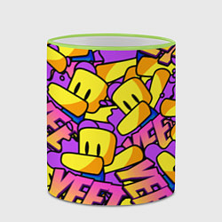 Кружка 3D ROBLOX РОБЛОКС YEET, цвет: 3D-светло-зеленый кант — фото 2