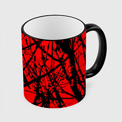 Кружка 3D Хоррор Мрачный лес, цвет: 3D-черный кант