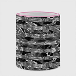 Кружка 3D Черно -белый полосатый узор, цвет: 3D-розовый кант — фото 2