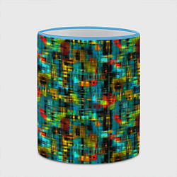 Кружка 3D Разноцветные штрихи на бирюзе, цвет: 3D-небесно-голубой кант — фото 2