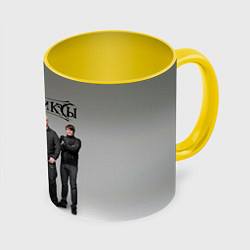 Кружка 3D Кукрыниксы рок группа, цвет: 3D-белый + желтый