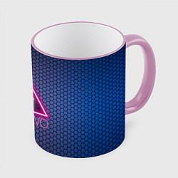 Кружка 3D Zero Two в треугольнике, цвет: 3D-розовый кант