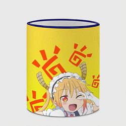 Кружка 3D Тору, Дракон-горничная Кобаяши, цвет: 3D-синий кант — фото 2