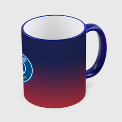 Кружка 3D PSG ПСЖ PARIS SAINT GERMAIN, цвет: 3D-синий кант