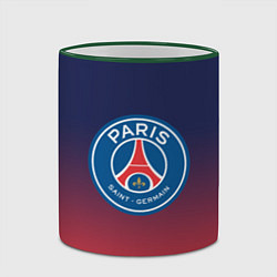 Кружка 3D PSG ПСЖ PARIS SAINT GERMAIN, цвет: 3D-зеленый кант — фото 2
