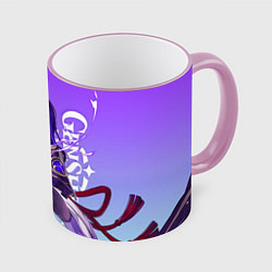 Кружка 3D Genshin Impact, Сёгун Райдэн, цвет: 3D-розовый кант