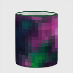 Кружка 3D Разноцветный геометрический уз, цвет: 3D-зеленый кант — фото 2