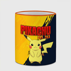 Кружка 3D PIKACHU PIKA PIKA ПИКАЧУ, цвет: 3D-оранжевый кант — фото 2