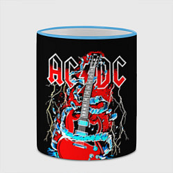 Кружка 3D ACDC гитара, цвет: 3D-небесно-голубой кант — фото 2