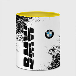 Кружка 3D BMW БМВ РАЗРЕЗАННОЕ ЛОГО, цвет: 3D-белый + желтый — фото 2