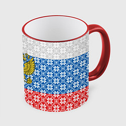 Кружка 3D Россия Алатырь, цвет: 3D-красный кант