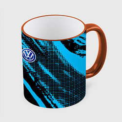 Кружка 3D Volkswagen Фольксваген, цвет: 3D-оранжевый кант