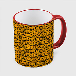 Кружка 3D Хэллоуинские Тыквы, цвет: 3D-красный кант