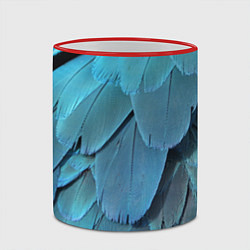Кружка 3D Перья попугая, цвет: 3D-красный кант — фото 2