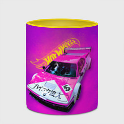 Кружка 3D Hot Wheels Хот Вилс, цвет: 3D-белый + желтый — фото 2