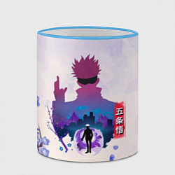Кружка 3D Годжо Сатору Магическая битва, цвет: 3D-небесно-голубой кант — фото 2
