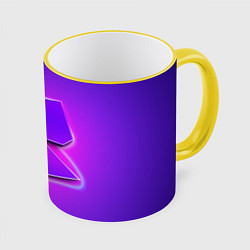 Кружка 3D ROBLOX NEON LOGO РОБЛОКС, цвет: 3D-желтый кант