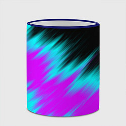 Кружка 3D НЕОНОВЫЕ ПОЛОСЫ И НИЧЕГО ЛИШНЕГО NEON STRIPES, цвет: 3D-синий кант — фото 2