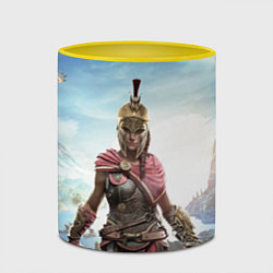 Кружка 3D Воинственная Кассандра, цвет: 3D-белый + желтый — фото 2