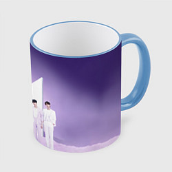Кружка 3D BTS Purple, цвет: 3D-небесно-голубой кант