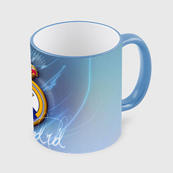 Кружка 3D FC РЕАЛ МАДРИД, цвет: 3D-небесно-голубой кант