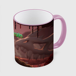 Кружка 3D Terraria Тэррария, цвет: 3D-розовый кант