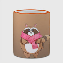 Кружка 3D Акварельный енотик, цвет: 3D-оранжевый кант — фото 2