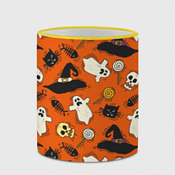 Кружка 3D Хэллоуинские шалости, цвет: 3D-желтый кант — фото 2