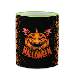 Кружка 3D Веселая тыква на хеллоуин, цвет: 3D-светло-зеленый кант — фото 2
