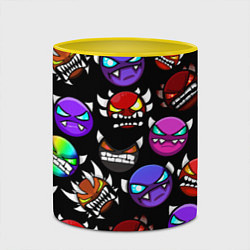 Кружка 3D Geometry Dash: Demons Squad, цвет: 3D-белый + желтый — фото 2