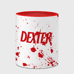 Кружка 3D Dexter logo Декстер брызги крови, цвет: 3D-белый + красный — фото 2