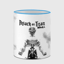 Кружка 3D Эрен и Титан Атака титанов, цвет: 3D-небесно-голубой кант — фото 2